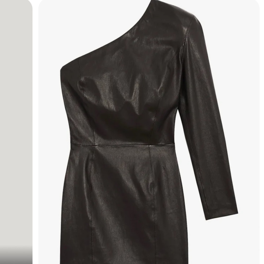 Asymmetrical leather dress